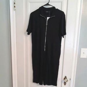 NWT Black shorts romper with front zip up
